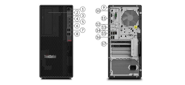 Lenovo-ThinkStation-P350-Tower-30E3000KGE---Intel-i7-11700-16GB-RAM-256GB-SSD-NVidia-Quadro-T600-DVD-8